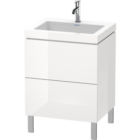 Meuble sous-vasque L-CUBE WT Vero Air 698x600x480mm 1 trou de robinetterie blanc mat