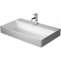Lavabo Duravit DURASQUARE sans trop pleinavec plage de robinettrie geschl 800x470mm 1 trou de robinetterie blanc