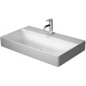 Lavabo Duravit DURASQUARE sans trop pleinavec plage de robinettrie geschl 800x470mm 1 trou de robinetterie blanc
