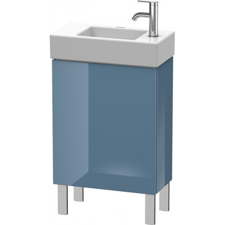 Meuble sous-vasque L-CUBE 582x480x240mm ouverture gauche bleu pierre brillant