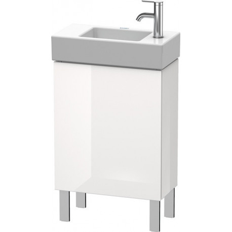 Meuble sous-vasque L-CUBE 582x480x240mm ouverture gauche brun olive haute brillance