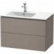 Meuble sous-vasque L-CUBE 550x820x481m avec éclairagecken li basalt mat