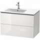 Meuble sous-vasque L-CUBE 550x820x481m avec éclairage li blanc brillant lack