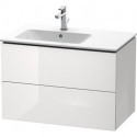 Meuble sous-vasque L-CUBE 550x820x481m avec éclairage li blanc brillant lack