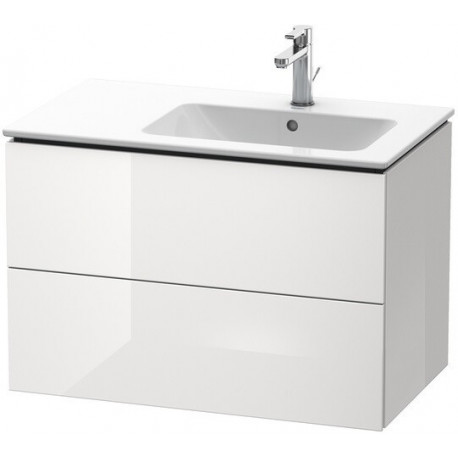 Meuble sous-vasque L-CUBE 550x820x481m avec éclairagecken re blanc mat