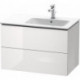 Meuble sous-vasque L-CUBE 550x820x481m avec éclairage re blanc brillant lack