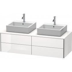 Meuble sous-vasque XSQUARE 400x1400x548mm f 2 bassin blanc brillant