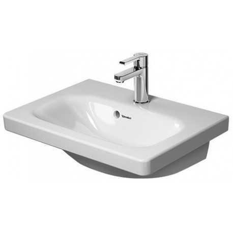 Lavabo Duravit DURASTYLE COMPACTavec trop plein plage de robinettrie 550x400mm 1 trou de robinetterie blanc
