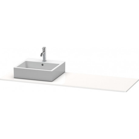 Console Duravit XSQUARE 16x1600x550mmavec découpe gauche blanc brillant