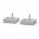 Console Duravit XSQUAREavec 2 découpes 16x1400x550mm blanc mat