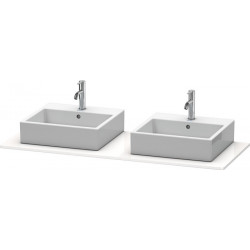 Console Duravit XSQUAREavec 2 découpes 16x1400x550mm blanc brillant