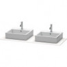 Console Duravit XSQUAREavec 2 découpes 16x1400x550mm blanc brillant