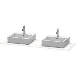 Console Duravit XSQUAREavec 2 découpes 16x1600x550mm blanc brillant
