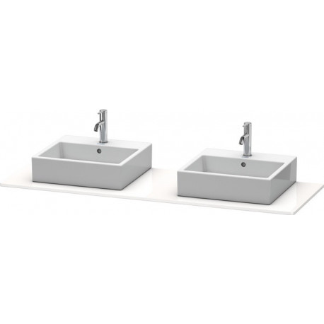 Console Duravit XSQUAREavec 2 découpes 16x1600x550mm blanc brillant