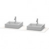 Console Duravit XSQUAREavec 2 découpes 16x1600x550mm blanc brillant
