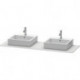 Console Duravit XSQUAREavec 2 découpes 16x1600x550mm blanc semi-brillant