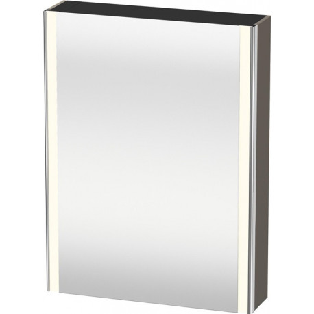 Armoire miroir Duravit XSQUAREavec éclairage 800x600x156mm ouverture droite flanelle gris satin