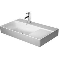Lavabo Duravit DURASQUARE sans trop pleinavec plage de robinettrie vasque gauche 800x470mm 1 trou de robinetterie blanc