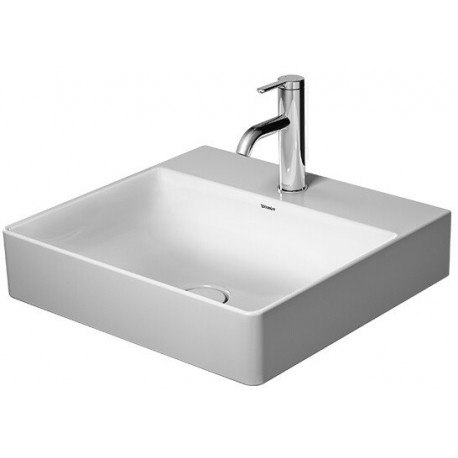 Lavabo Duravit DURASQUARE sans trop pleinavec plage de robinettrie 500x470mm sans trou de robinetterie blanc