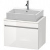 Meuble bas console DURASTYLE 512x700x478mm noyer foncé/blanc mat