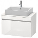Meuble bas console DURASTYLE 512x800x478mm noyer foncé/blanc mat