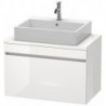 Meuble bas console DURASTYLE 512x800x478mm noyer foncé/blanc mat