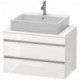 Meuble bas console DURASTYLE 512x800x478mm noyer foncé/blanc mat