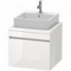 Meuble bas console DURASTYLE 512x600x548mm noyer foncé/blanc mat