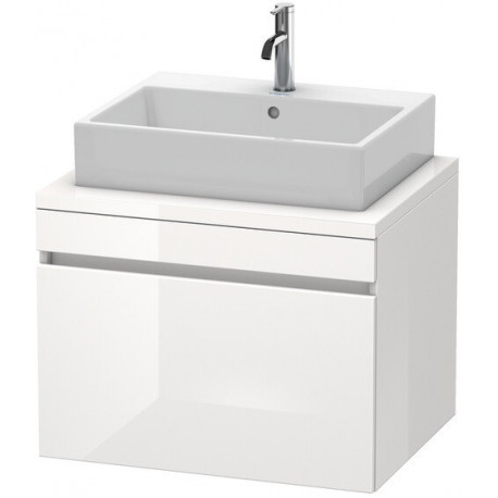 Meuble bas console DURASTYLE 512x700x548mm noyer foncé/blanc mat