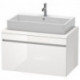 Meuble bas console DURASTYLE 512x900x548mm noyer foncé/blanc mat