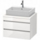 Meuble bas console DURASTYLE 512x700x548mm noyer foncé/blanc mat