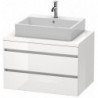Meuble bas console DURASTYLE 512x800x548mm noyer foncé/blanc mat
