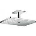 tête de douche 460x300 3jet, raccord plafond 100mm, rosace carrée chroméé