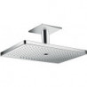 tête de douche 460x300 3jet, raccord plafond 100mm, rosace carrée chroméé