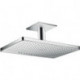 tête de douche 460 x 300 2jetavec raccord plafond 100mm, rosace carrée chroméé