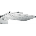 tête de douche 460x300 1jetavec bras de douche 450mm, rosace carrée chroméé