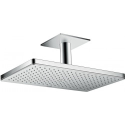 Douche tête 460x300 1jetavec raccordement plafond 100mm, rosace carrée chroméé