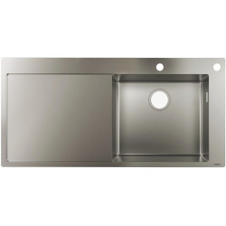 S717-F450 Évier encastré 450avec égouttoiravec 2 trou s pour robinet acier inox