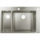 S712-F655 Évier encastré 180 x 450avec 2 trou s pour robinet acier inoxydable