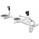 Robinet de vidage / trop-plein automatique D13-12 f Sel évier de cuisine 180x450 chromé