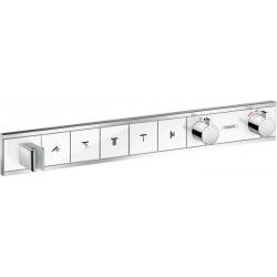Module thermostatique RainSelect encastréavec 5 fonctions blanc/chromé