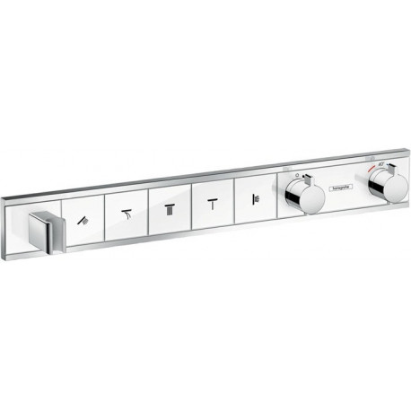 Module thermostatique RainSelect encastréavec 5 fonctions blanc/chromé