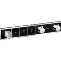 Module thermostatique RainSelect encastréavec 3 fonctions noir/chromé