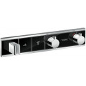 Module thermostatique RainSelect encastréavec 2 fonctions noir/chromé