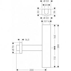 Siphon design chroméé