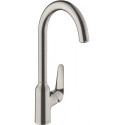mitigeur de cuisine 220, 1 jet aspect acier inox