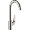 mitigeur de cuisine 220, 1 jet aspect acier inox