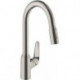 mitigeur de cuisine 220,avec douchette extractible 2 jets aspect acier inox