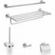 Set de 5 accessoires de salle de bains chroméé