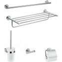 Set de 5 accessoires de salle de bains chroméé